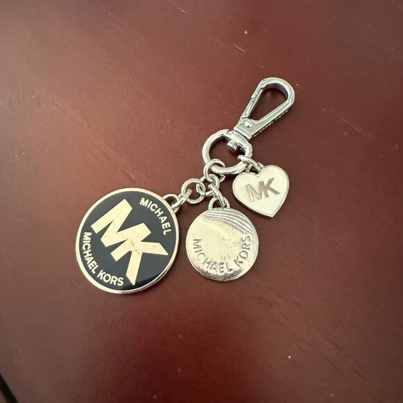 Michael Kors Silver-Tone Logo Purse Charm With Heart & Round Charms - Picture 3 of 5